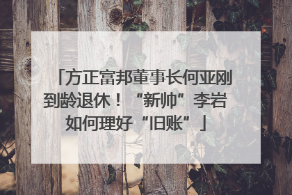 方正富邦董事长何亚刚到龄退休！“新帅”李岩如何理好“旧账”