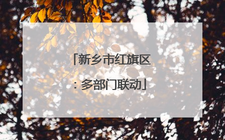新乡市红旗区：多部门联动