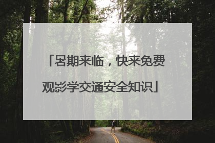 暑期来临，快来免费观影学交通安全知识