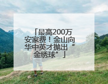 最高200万安家费！金山向华中英才抛出“金绣球”