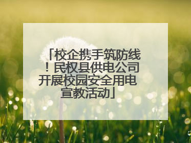校企携手筑防线！民权县供电公司开展校园安全用电宣教活动