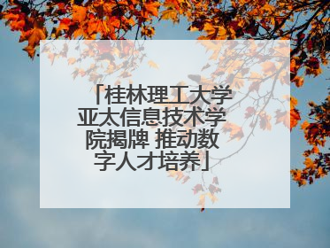 桂林理工大学亚太信息技术学院揭牌 推动数字人才培养