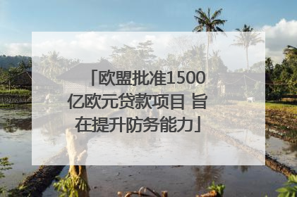 欧盟批准1500亿欧元贷款项目 旨在提升防务能力