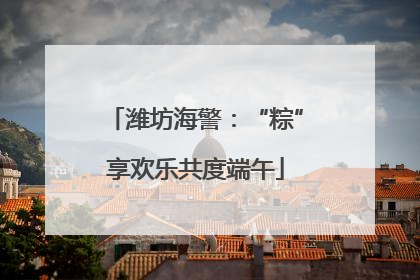 潍坊海警：“粽”享欢乐共度端午