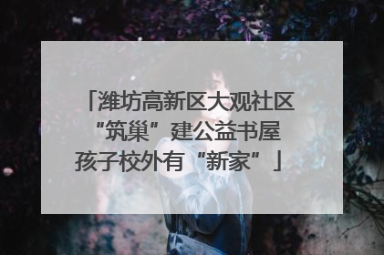 潍坊高新区大观社区“筑巢”建公益书屋 孩子校外有“新家”