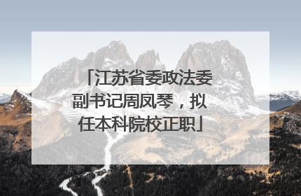 江苏省委政法委副书记周凤琴，拟任本科院校正职