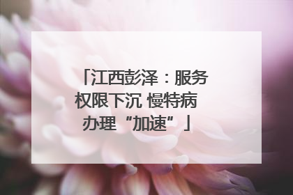 江西彭泽：服务权限下沉 慢特病办理“加速”