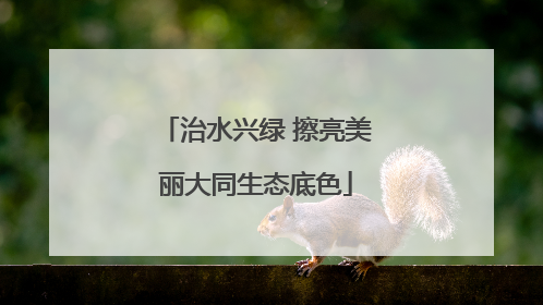 治水兴绿 擦亮美丽大同生态底色