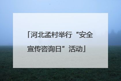 河北孟村举行“安全宣传咨询日”活动