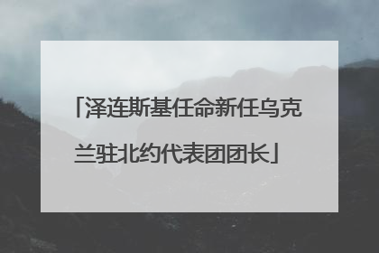 泽连斯基任命新任乌克兰驻北约代表团团长