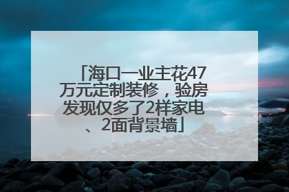海口一业主花47万元定制装修，验房发现仅多了2样家电、2面背景墙