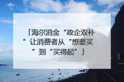 海尔消金“政企双补”让消费者从“想要买”到“买得起”