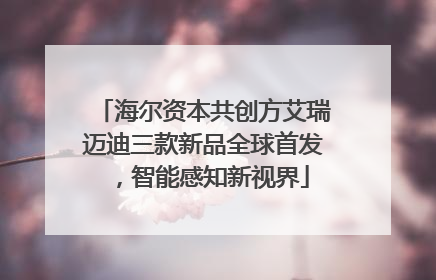 海尔资本共创方艾瑞迈迪三款新品全球首发，智能感知新视界