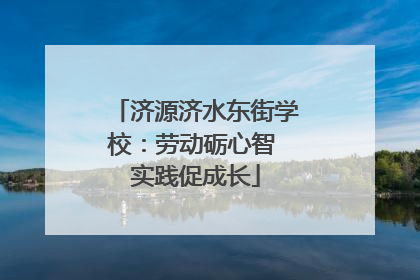济源济水东街学校：劳动砺心智 实践促成长