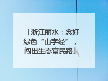 浙江丽水：念好绿色“山字经”，闯出生态富民路