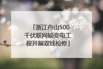 浙江舟山500千伏联网输变电工程开展双线检修