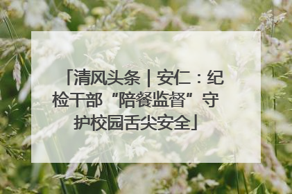 清风头条｜安仁：纪检干部“陪餐监督”守护校园舌尖安全