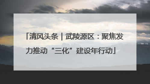 清风头条｜武陵源区：聚焦发力推动“三化”建设年行动