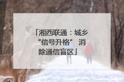 湘西联通：城乡“信号升格” 消除通信盲区