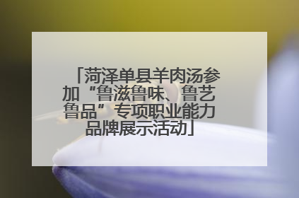 菏泽单县羊肉汤参加“鲁滋鲁味、鲁艺鲁品”专项职业能力品牌展示活动