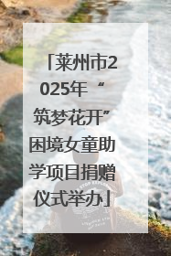 莱州市2025年“筑梦花开”困境女童助学项目捐赠仪式举办