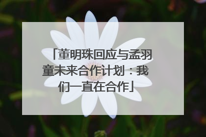 董明珠回应与孟羽童未来合作计划：我们一直在合作