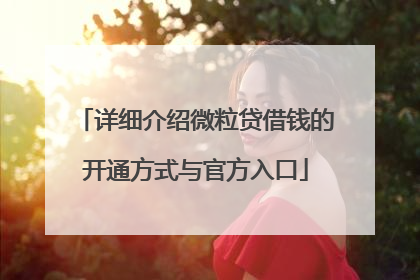 详细介绍微粒贷借钱的开通方式与官方入口