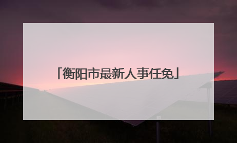 衡阳市最新人事任免