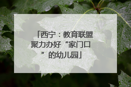 西宁：教育联盟聚力办好“家门口”的幼儿园