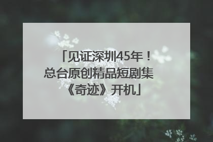 见证深圳45年！总台原创精品短剧集《奇迹》开机