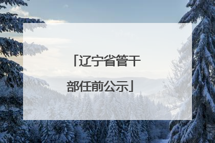 辽宁省管干部任前公示