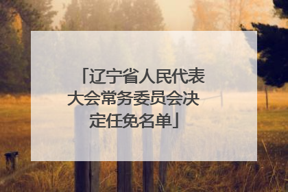 辽宁省人民代表大会常务委员会决定任免名单