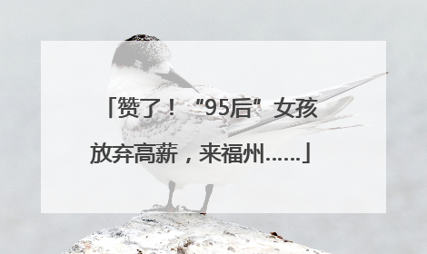 赞了！“95后”女孩放弃高薪，来福州……