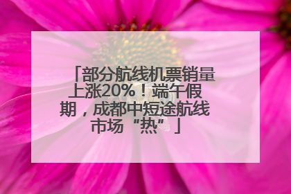 部分航线机票销量上涨20%！端午假期，成都中短途航线市场“热”