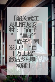 韶关武江龙归镇龙安村：“面子”“里子”“底子”同发力！“百千万工程”激活乡村新动能