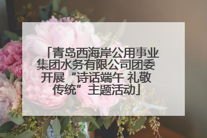 青岛西海岸公用事业集团水务有限公司团委开展“诗话端午 礼敬传统”主题活动