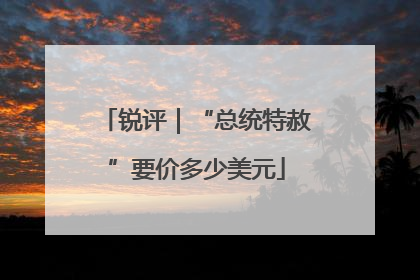 锐评｜“总统特赦”要价多少美元