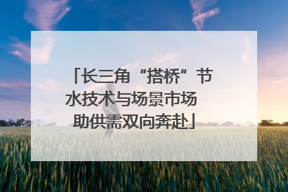 长三角“搭桥”节水技术与场景市场 助供需双向奔赴
