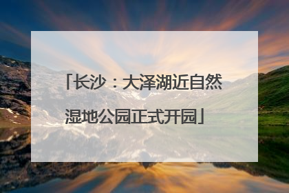 长沙：大泽湖近自然湿地公园正式开园