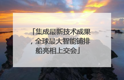 集成最新技术成果，全球最大智能铺排船亮相上交会