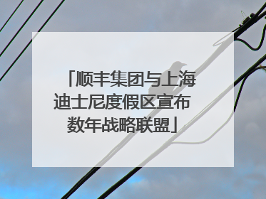 顺丰集团与上海迪士尼度假区宣布数年战略联盟