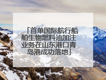 首单国际航行船舶生物燃料油加注业务在山东港口青岛港成功落地