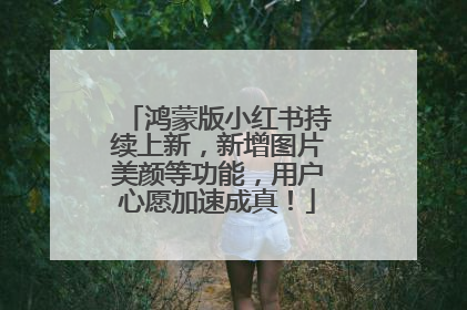 鸿蒙版小红书持续上新，新增图片美颜等功能，用户心愿加速成真！