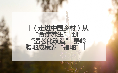 （走进中国乡村）从 “食疗养生” 到 “适老化改造” 秦岭腹地成康养“福地”