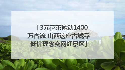 3元花茶撬动1400万客流 山西这座古城靠低价理念变网红景区