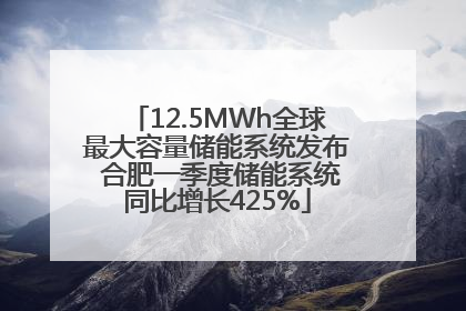 12.5MWh全球最大容量储能系统发布 合肥一季度储能系统同比增长425%