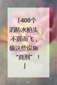 400个消防水枪头不翼而飞，偷这些设施“真刑”！