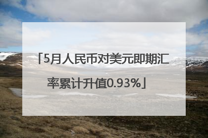 5月人民币对美元即期汇率累计升值0.93%