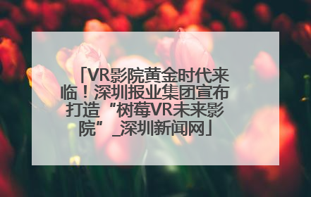 VR影院黄金时代来临！深圳报业集团宣布打造“树莓VR未来影院”_深圳新闻网